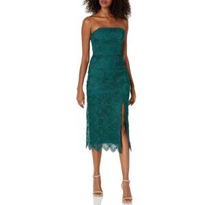 Trina Turk 'Stella 2' Strapless Lace Midi-Dress, Pool Teal
